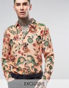 Reclaimed Vintage Inspired Party Shirt In Reg Fit In Pink - Pink