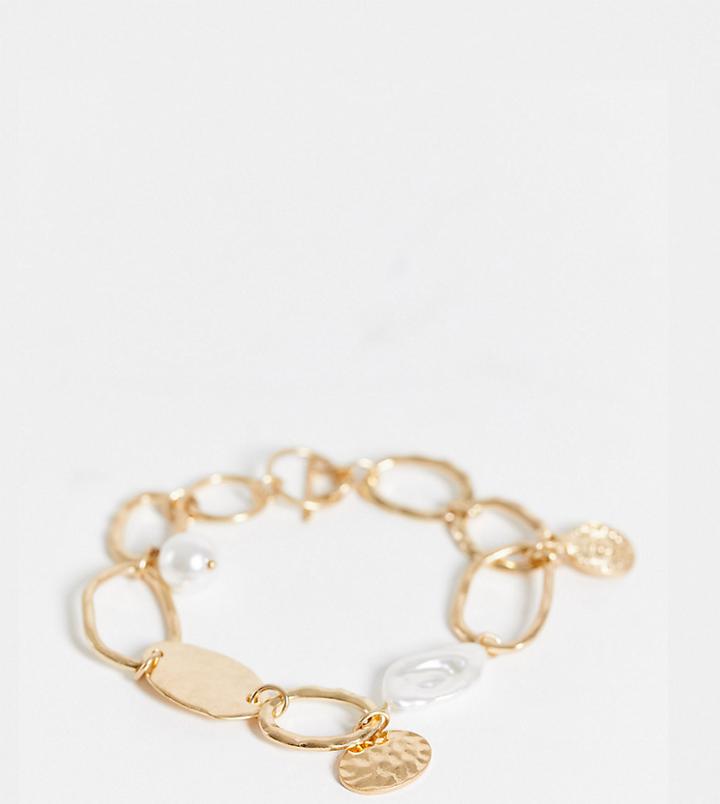 South Beach Faux Pearl Bracelet In Gold