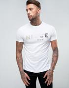 Nicce London T-shirt With Tri Color Logo - White