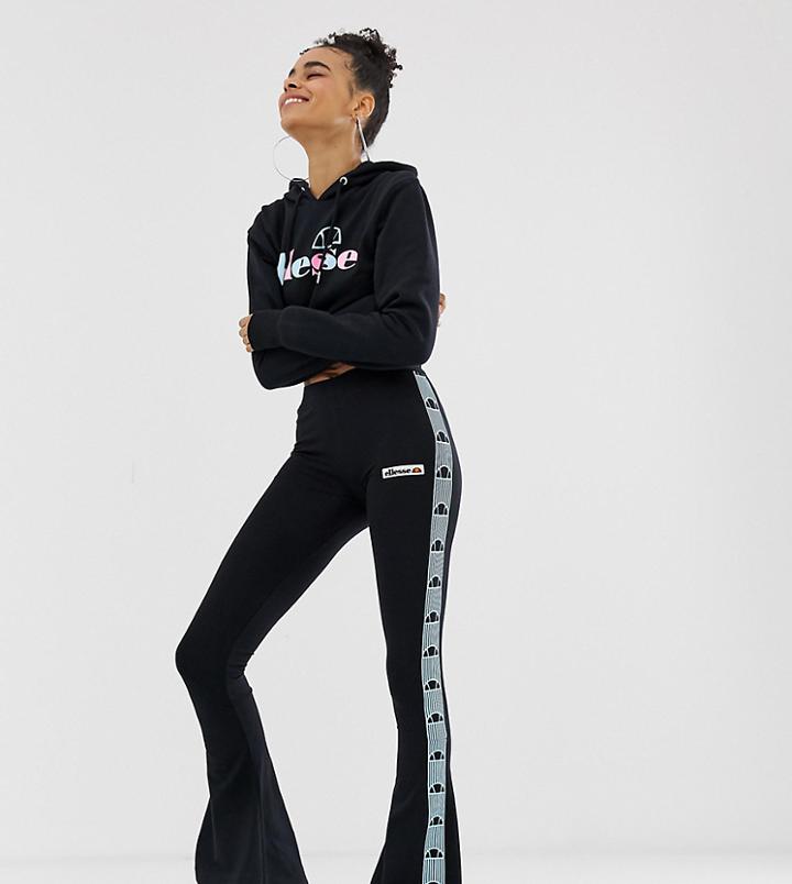 Ellesse Flared Sweatpants With Side Stripe Taping - Black