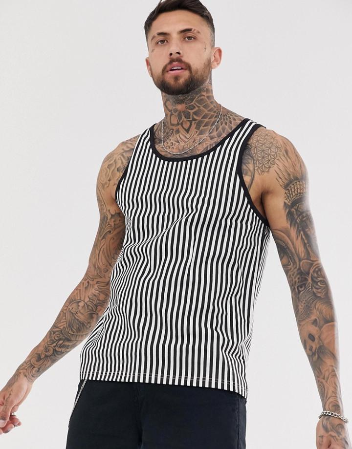 Another Influence Mono Stripe Tank-white