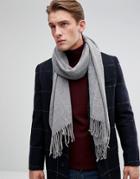 Esprit Scarf With Two Tone Knit In Gray - Gray
