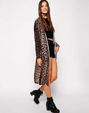 Asos Duster In Leopard Print - Multi