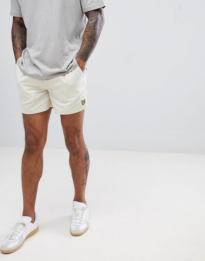 Lyle & Scott Logo Short In Off White - White