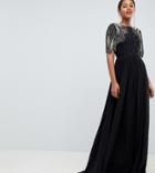 Virgos Lounge Tall Lena Maxi Dress With Embellishment In Black - Black