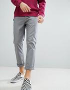Asos Slim Cropped Chinos In Gray - Gray