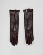 Asos Design Long Glove In Brown - Brown