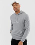 Fred Perry Large Logo Over Head Hooded Sweat In Gray - Gray