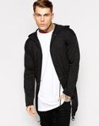 Asos Longline Knitted Parka - Charcoal