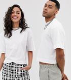 Collusion Unisex Cropped T-shirt In White - White