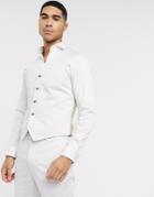 Asos Design Wedding Slim Suit Suit Vest In Light Gray Stretch Cotton-grey