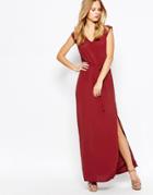 Minimum Sleeveless Maxi Dress With Tie Waist - 470 Dark Red