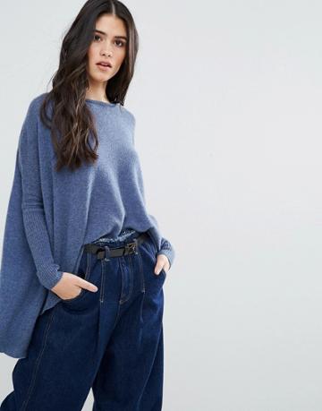 Subtle Luxury Cashmere Loose & Easy Sweater - Blue