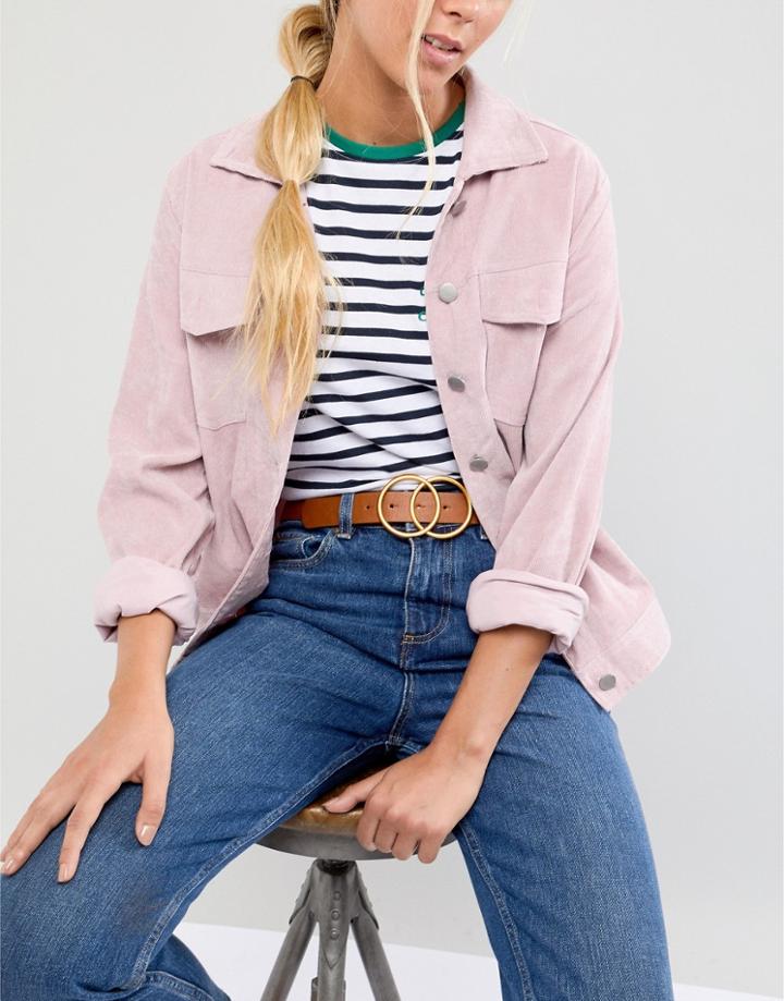 Asos Design Double Circle Waist And Hip Belt In Tan - Brown