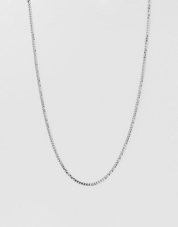 French Connection 3mm Curb Chain Necklace In Silver