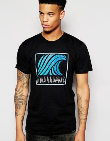 Pink Dolphin T-shirt With Nu-wave Print - Black