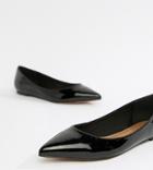 Asos Design Latch Pointed Ballet Flats - Black