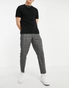 River Island Skinny Smart Sweatpants In Gray Check-grey