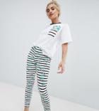 Asos Design Petite Koality Time Tee & Legging Pyjama Set - Multi