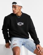 Topman Beverly Hills Country Club Embroidered Sweatshirt In Black