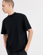 Weekday Urban Mockneck T-shirt In Black