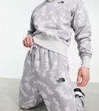 The North Face Oversized Essential Sweatpants In Gray Tie Dye Exclusive At Asos-grey