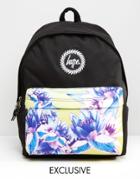 Hype Exclusive Floral Contrast Pocket Backpack - New Beach Sunrise
