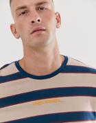 Asos Design Relaxed Long Sleeve Striped T-shirt-white