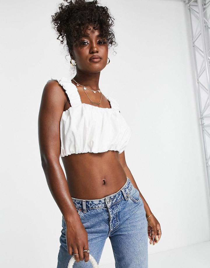Urban Revivo Ruched Cami Top In White