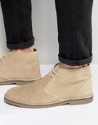 New Look Leather Desert Boot In Stone - Stone