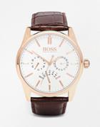 Hugo Boss Chronograph Leather Strap Watch 1513125 - Brown