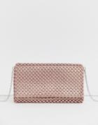 New Look Beaded Occasion Clutch In Light Pink-beige