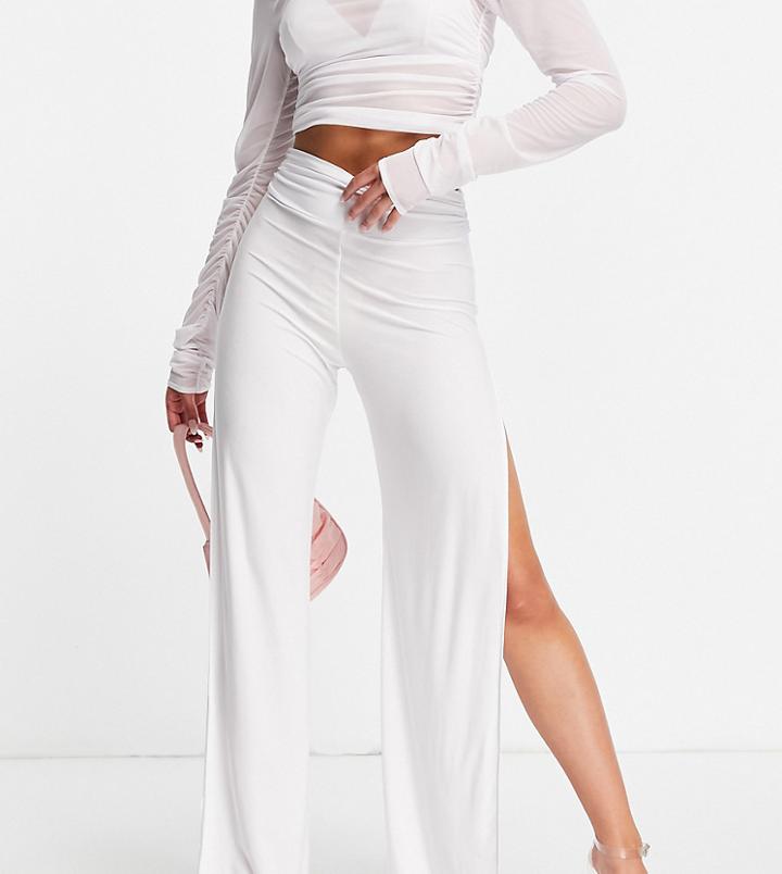 Asyou Wide Leg Pleat Front Trouser In White