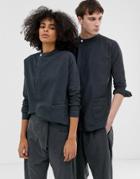 Seeker Unisex Asymmetric Shirt In Organic Hemp Cotton - Navy