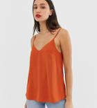 Asos Design Tall Eco Swing Cami With Double Layer - Orange