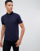Threadbare Sleeve Tape Polo Shirt - Navy
