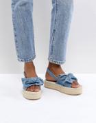 Raid Terry Chambray Flatform Denim Espadrilles - Blue