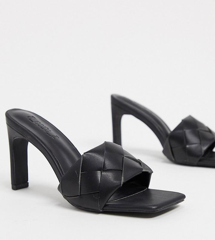 Z Code Z Exclusive Rae Vegan Woven Heeled Mules In Black