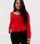 Brave Soul Plus Zodiac Sweater With Flare Sleeves - Red