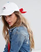Lazy Oaf X Hello Kitty Embroidered Cap With Bow - White
