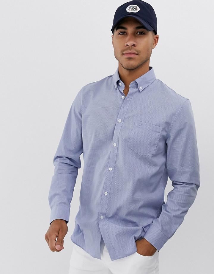 Lacoste Check Pocket Long Sleeve Shirt-blue