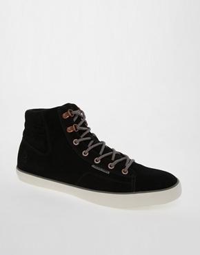 Jack & Jones Cardiff Suede Shearling Look Sneakers - Black