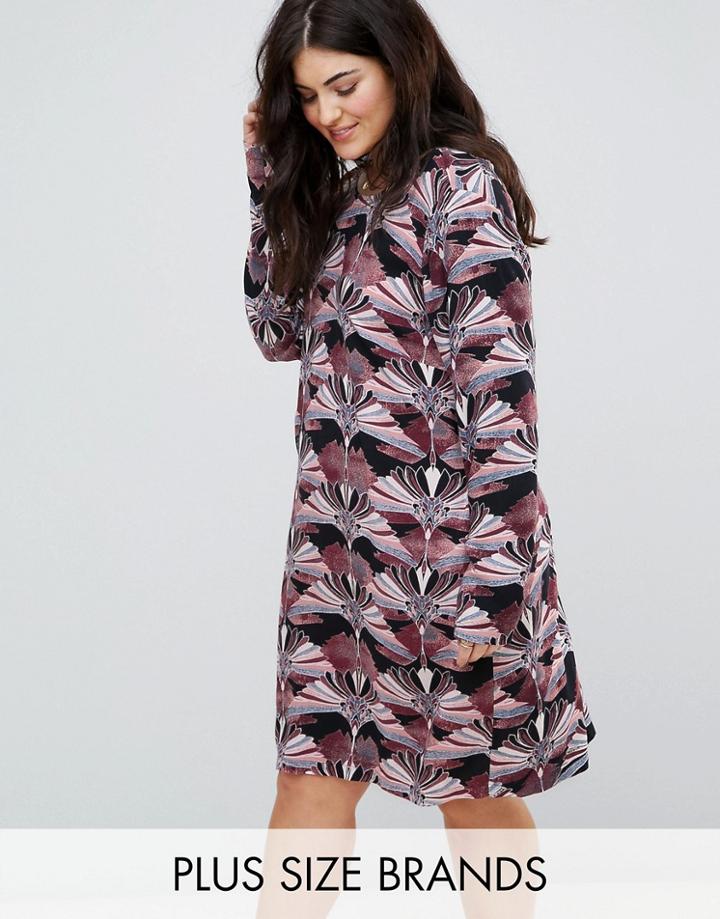 Junarose V Neck Floral Print Shift Dress - Multi