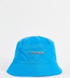 Collusion Unisex Nylon Logo Bucket Hat In Blue