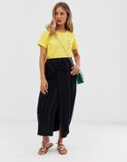 Asos Design Twist Column Maxi Skirt In Texture - Black
