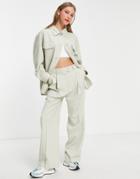 Topshop Tailored Wide Leg Pants In Stone-neutral