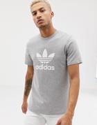Adidas Originals Adicolor T-shirt With Trefoil Logo In Gray-grey