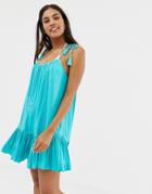 Accesorize Swing Beach Dress In Aqua - Blue