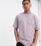 Reclaimed Vintage Inspired Wolf Logo Organic Cotton T-shirt In Washed Lilac-blues