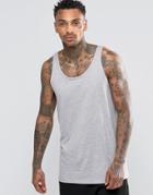 Asos Longline Relaxed Tank In Gray - Gray